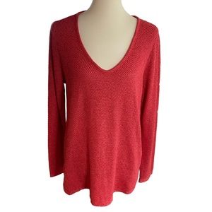 J. Jill Orange Pullover Cotton Blend Sweater